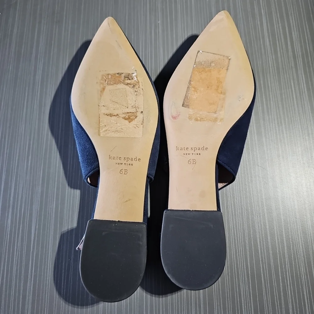 Kate Spade Veronica Suede Navy Flats In Size 6B Excellent Pre-Owned Condition‎